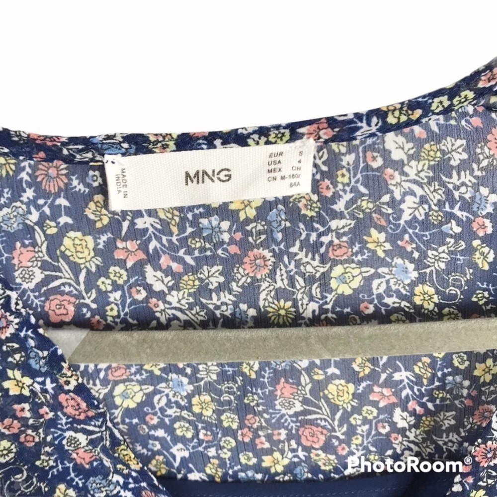 MNG all over floral print sheer mini dress size 4 - Picture 6 of 6